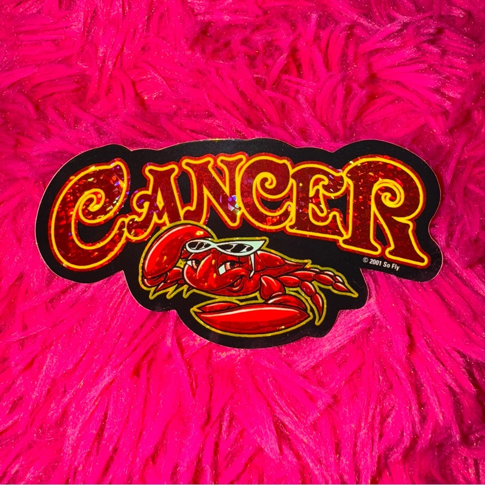 vintage cancer crab vending machine sticker